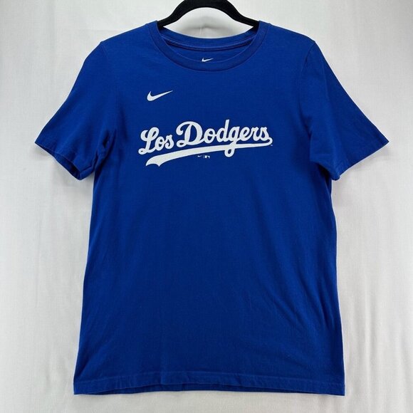 Nike Other - The Nike Tee Shirt Youth Size L Blue Short Sleeve Los Angeles Dodgers Logo